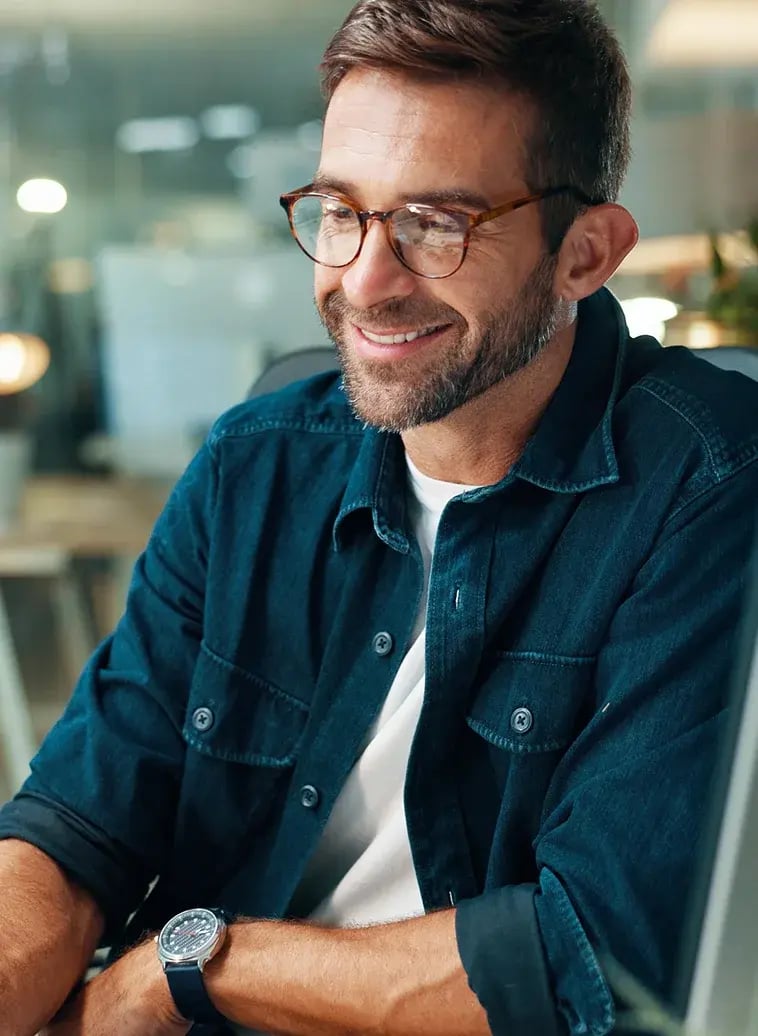 Man on desktop